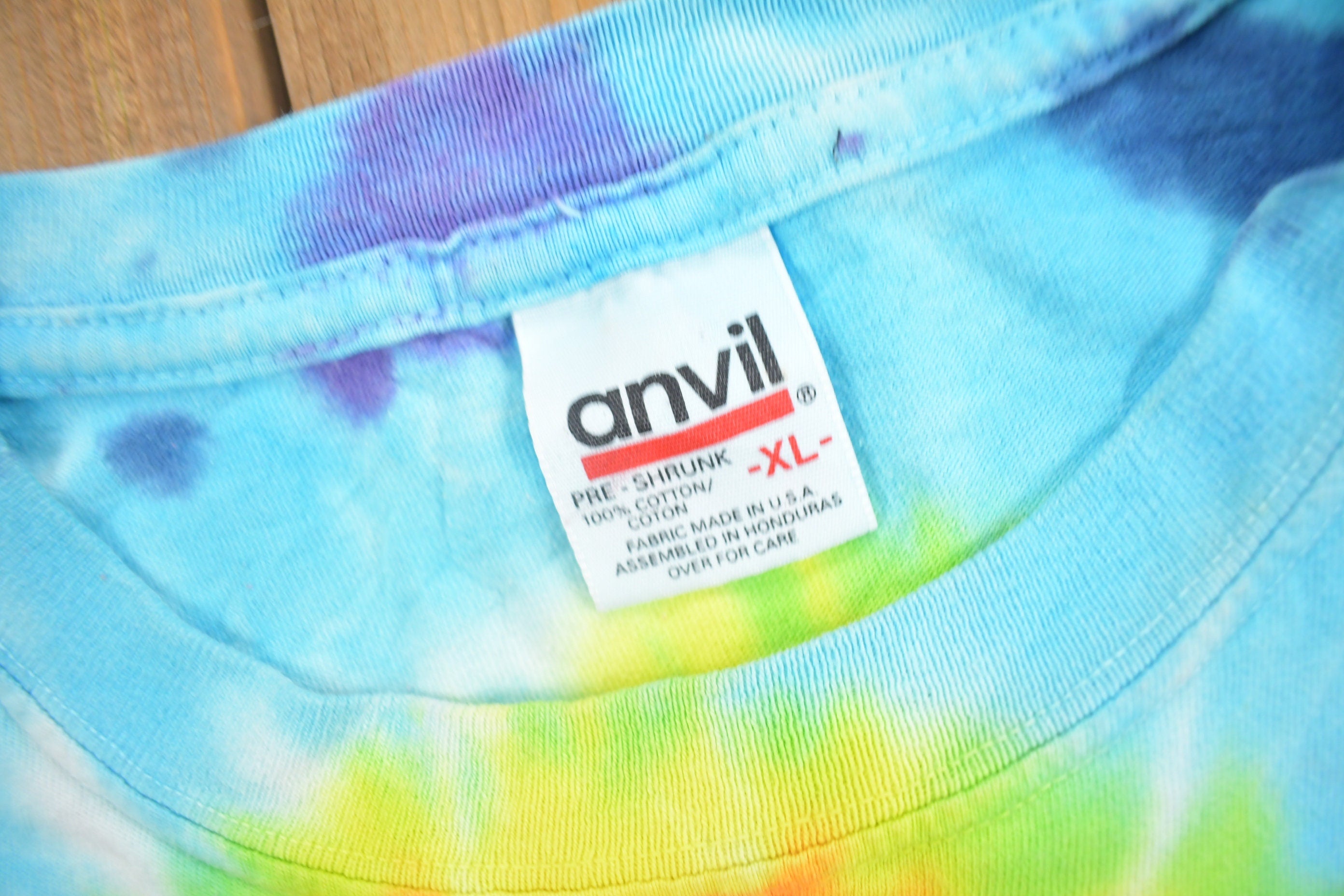 Vintage 1990s Anvil Holy Cross Tie Dye T Shirt