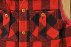 Vintage 1990s Banana Republic Wool Buffalo Plaid Snap On Vest Jacket Men's Medium