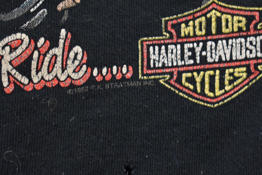 Vintage 1992 Harley Davidson Black Hills Oh What Fun It Is to Ride Crewneck Sweater