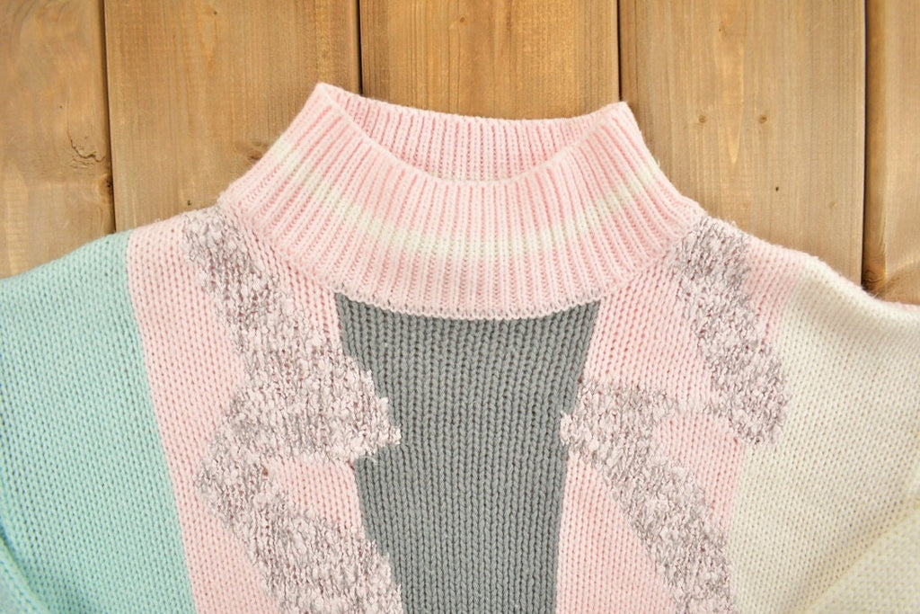 Vintage Spice Of Life Knitted Mock Neck Sweater