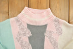 Vintage Spice Of Life Knitted Mock Neck Sweater