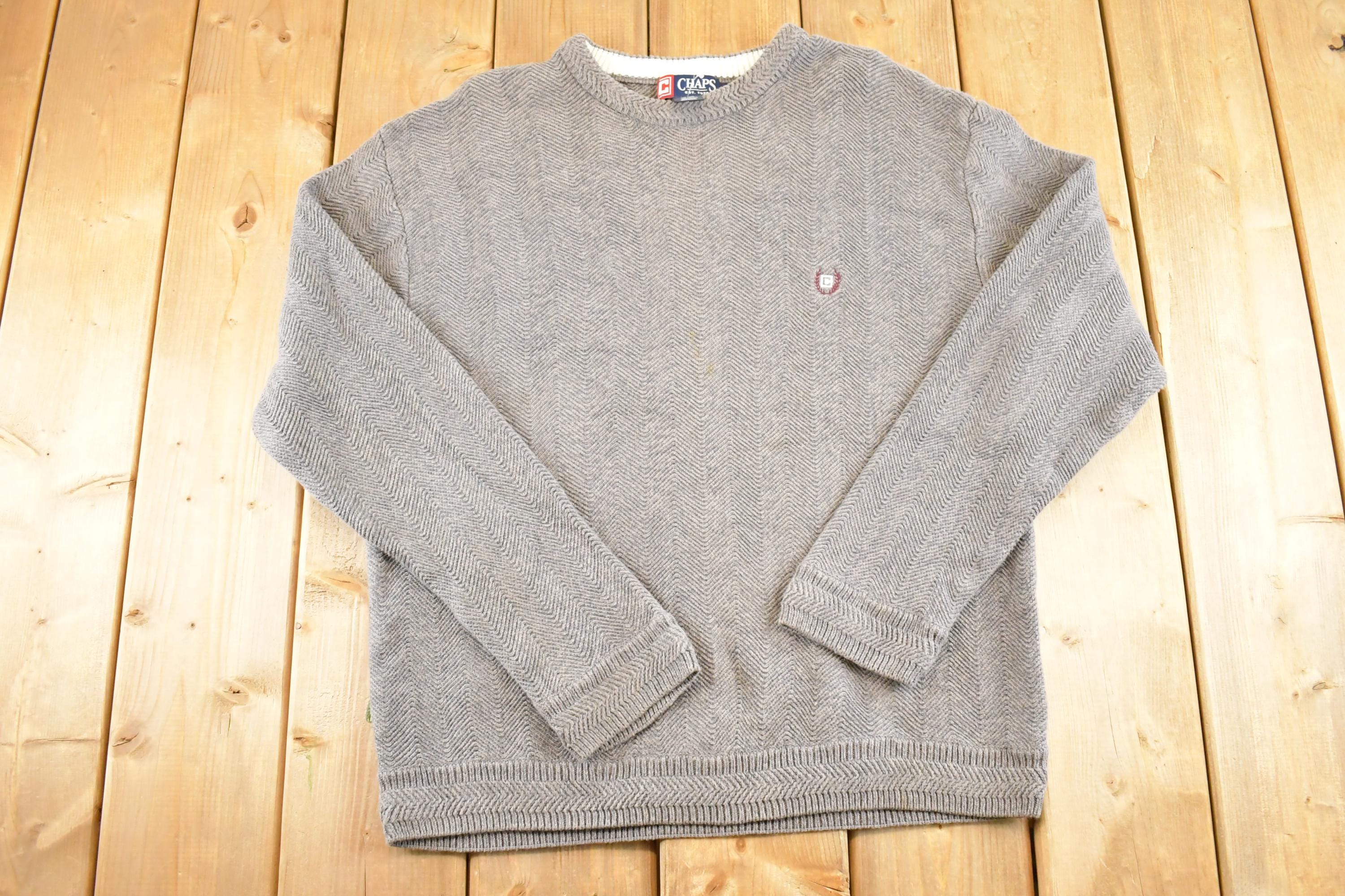 Vintage 1990s Chaps Ralph Lauren Knit Crewneck Sweater Men's M /