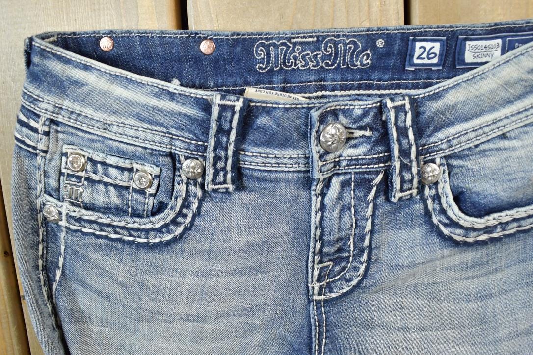 Vintage Y2K Miss Me Skinny Low Rise Jeans Size 26x31