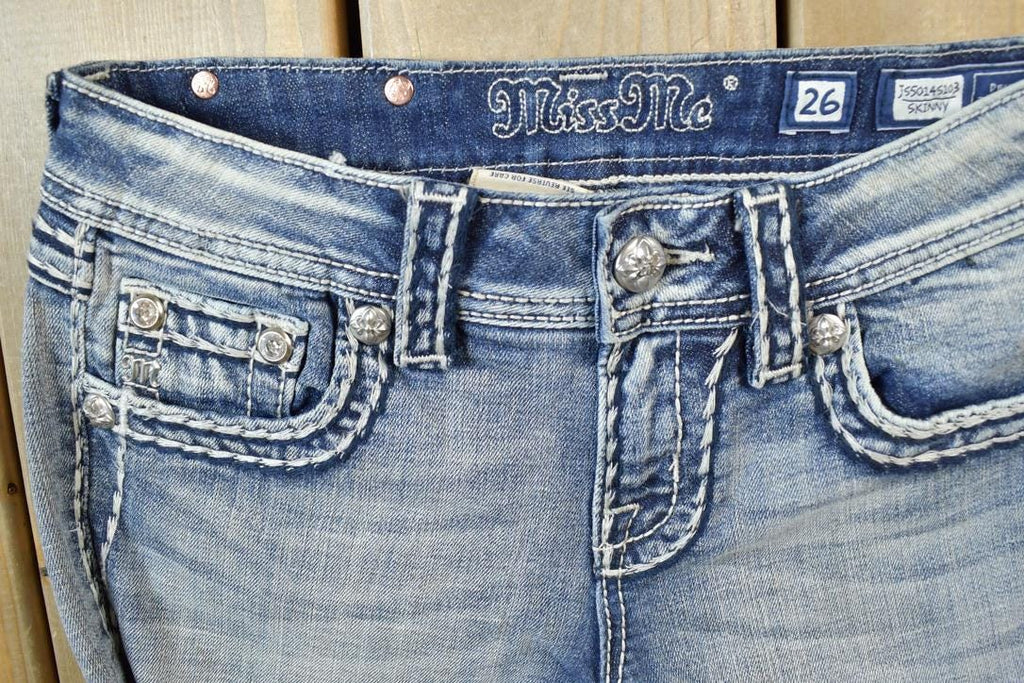 Vintage Y2K Miss Me Skinny Low Rise Jeans Size 26x31