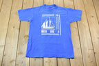 Vintage 1990s Manchester Massachusetts Single Stitch Sailboat Graphic T-Shirt