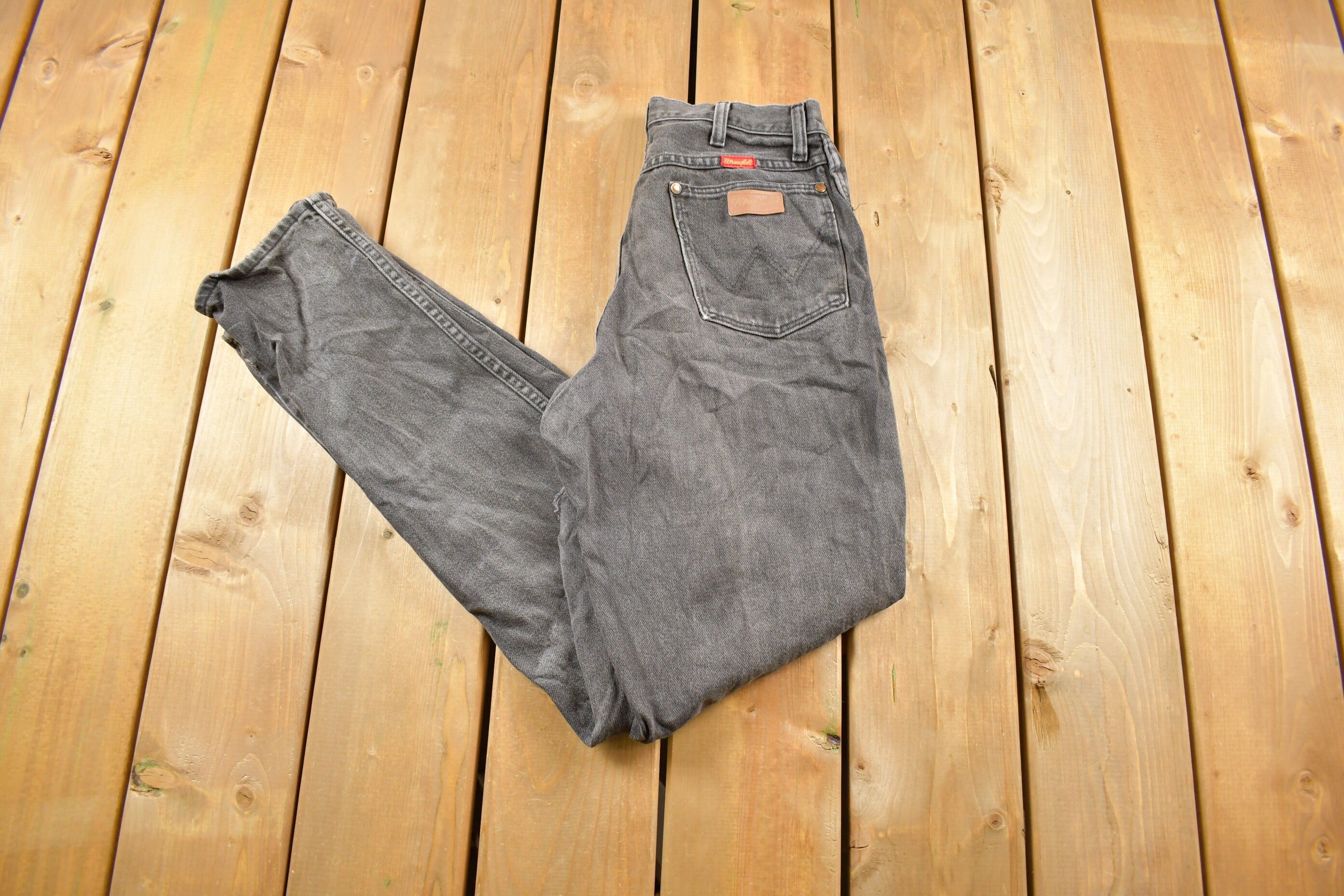 Vintage 1970s Wrangler Black Wash Denim Women's Jeans Size 28 x 31