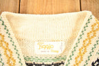 Vintage 1970s Figgjo Made In Norway Knit Abstract Pattern Crewneck Sweater Mens S
