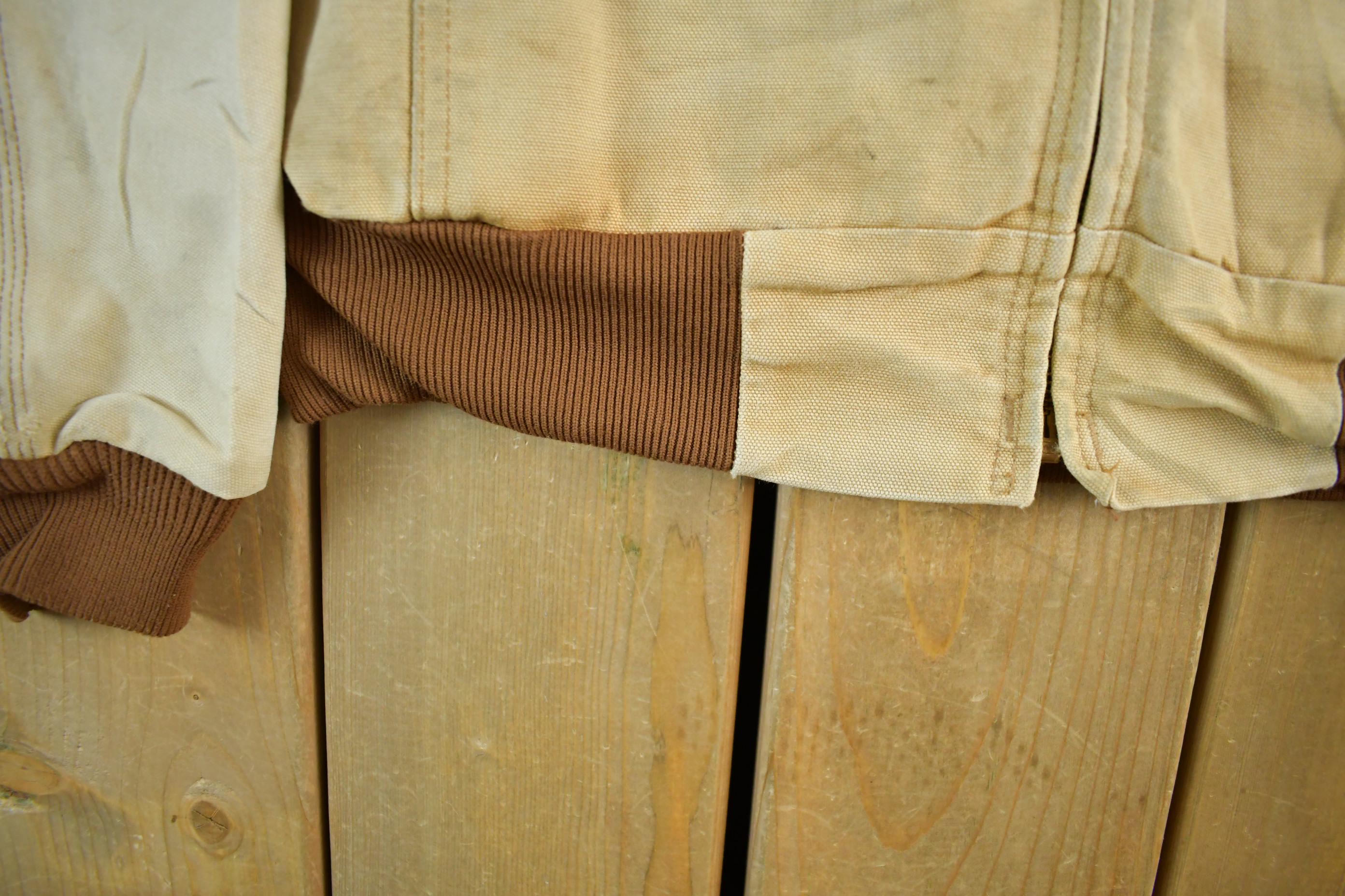 Vintage 1980s Sun Faded Carhartt Canvas Hooded Jacket Men's XL