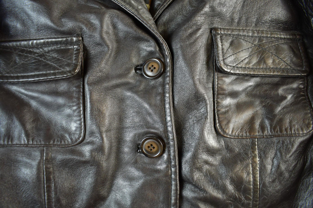 Vintage 1990s Danier Brown Leather Jacket Women's Medium /