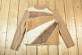 Vintage 1980s Lisa International Knit Abstract Pattern Suede Patch Crewneck Sweater Mens S