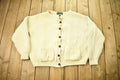 Vintage 1970s Naturally British Wool 3D Cable Knit Button Up Sweater