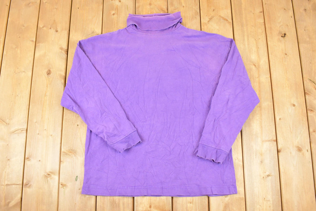 Vintage 1990s Gap Blank Turtleneck Long Sleeve T Shirt Men's L