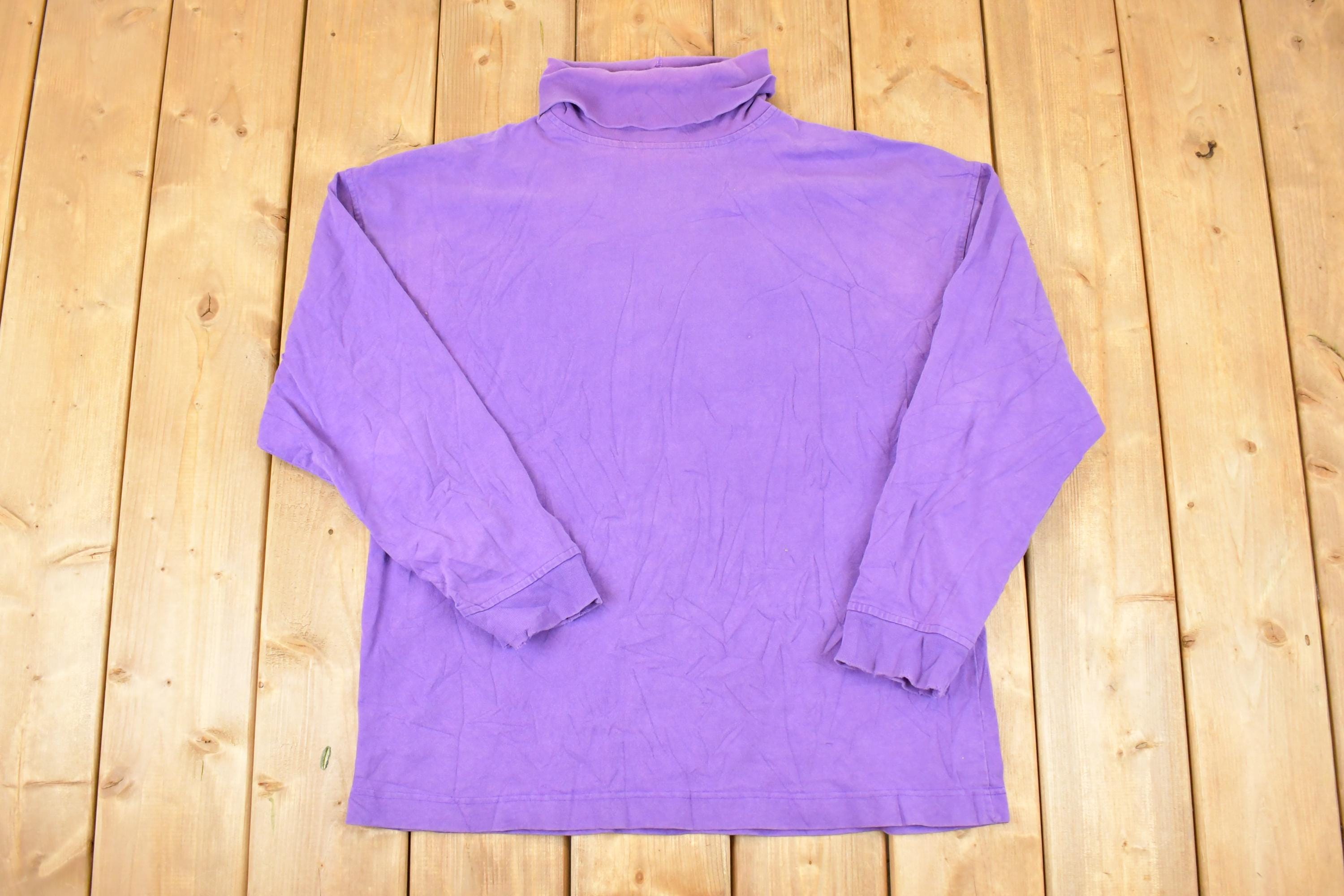 Vintage 1990s Gap Blank Turtleneck Long Sleeve T Shirt Men's L