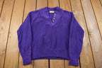 Vintage 1990s L.L Bean Button Up Knitted Crewneck Sweater