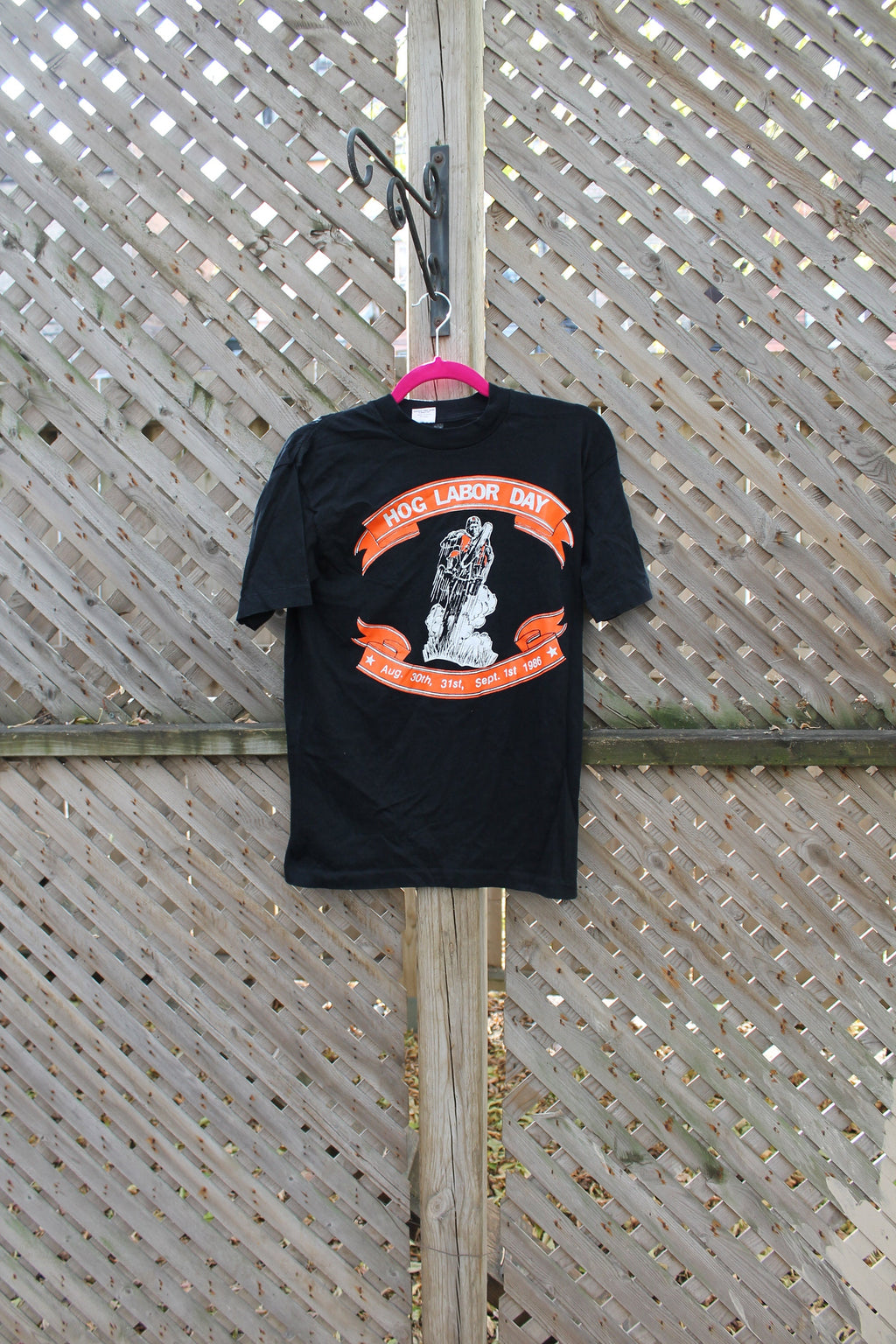 Vintage 1986 Hog Labor Day Motorcycle Graphic T Shirt