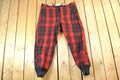 Vintage 1940's Chippewa Falls Woolen mill Co Red Plaid Wool Trousers Size 40