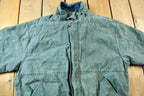 Vintage 1990s Blank Green Sun Faded Windbreaker Jacket