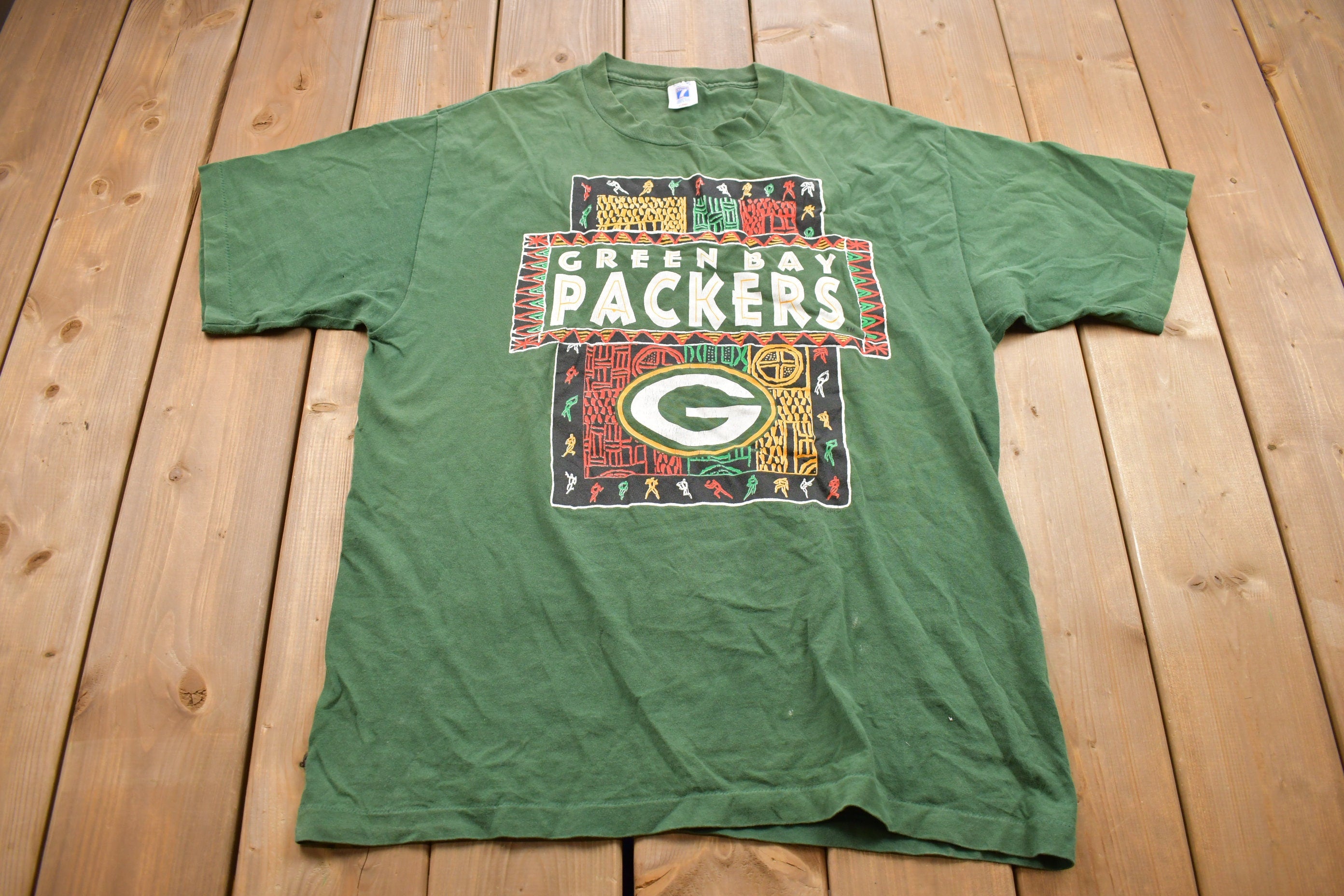 Vintage 1993 Green Bay Packers Logo 7 NFL Graphic T-Shirt