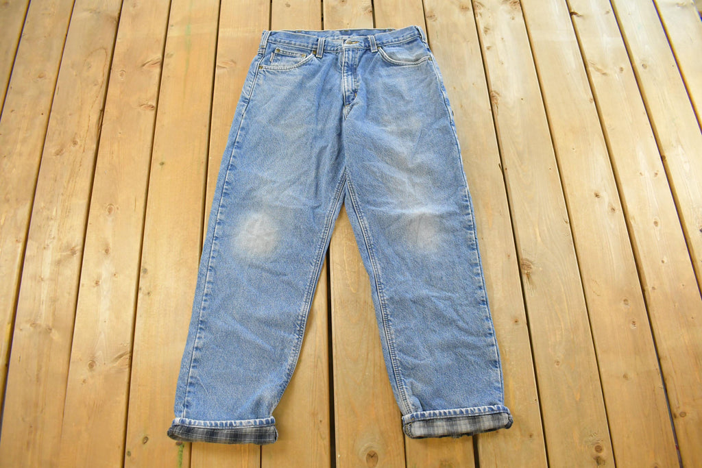 Vintage 1990s Carhartt Flannel Lined Denim Jeans Men's 34 x 31