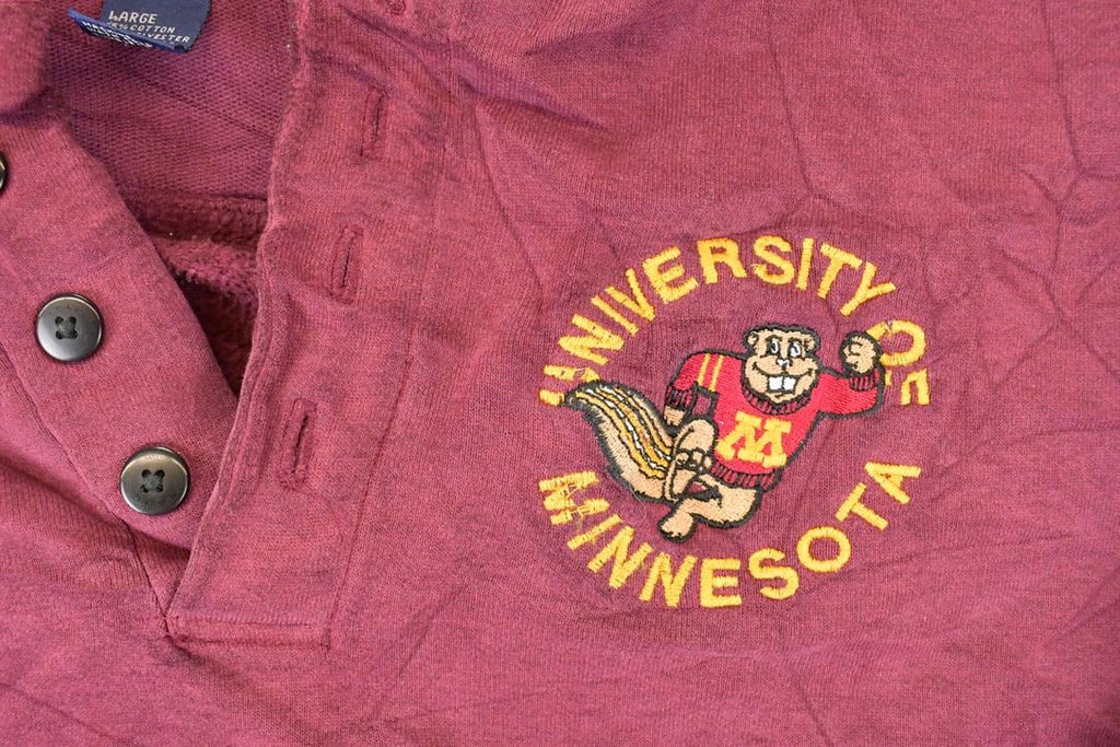 Vintage 1990s Galt Sand Heavyweight Minnesota University Quarter Button Sweater Men's L