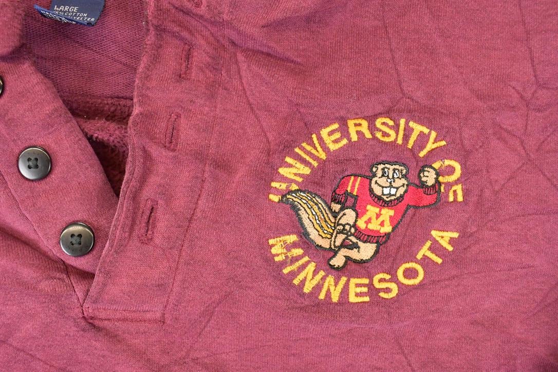 Vintage 1990s Galt Sand Heavyweight Minnesota University Quarter Button Sweater Men's L