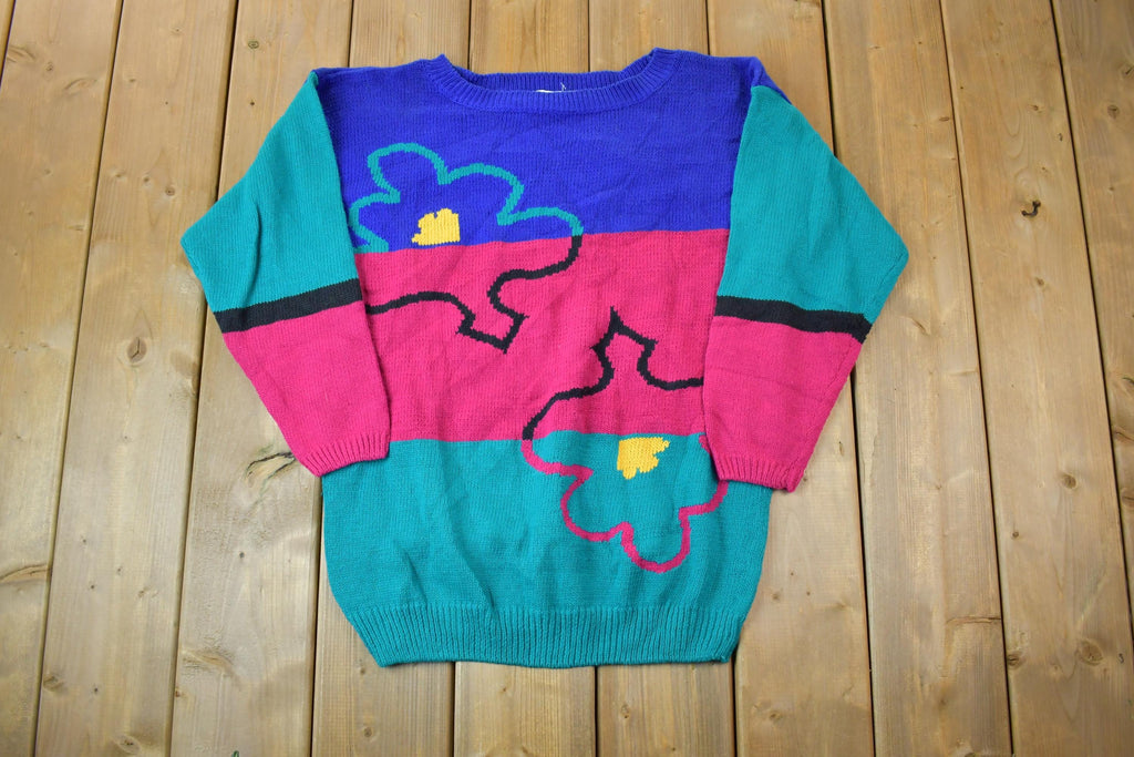 Vintage 1990s Lee Wight Collection Knit Crewneck Sweater / 90s Crewneck / Made In USA / Preppy