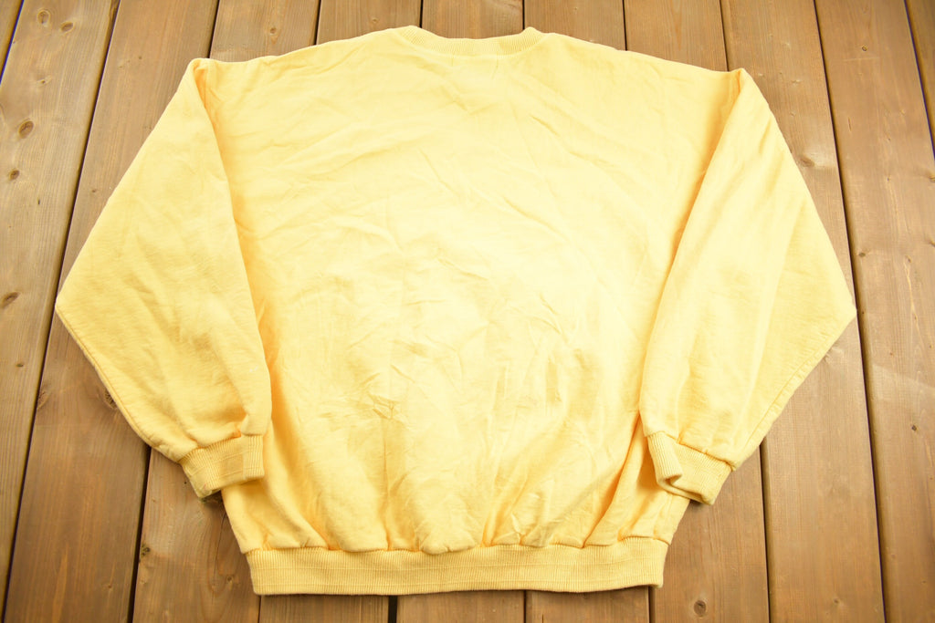 Vintage 1990s Boxy Yellow Tosani Golf Blank Crewneck Sweatshirt Size Small
