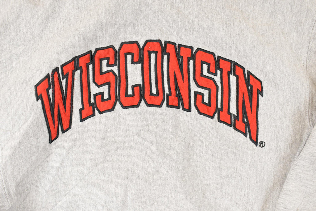 Vintage 1990s Steve & Barry's Wisconsin Embroidered University Hoodie Sweater Men's XS
