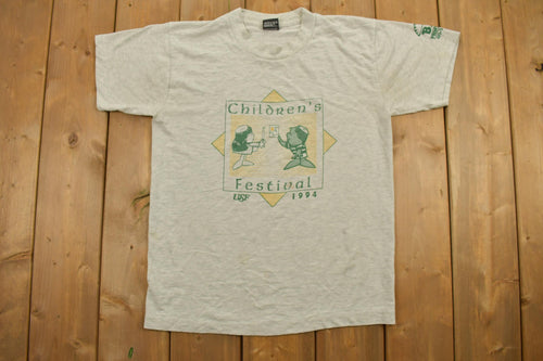Vintage 1990s Children's Festival USF Graphic T-Shirt / Retro / Single Stitch / Made In USA / 90s Graphic Tee / Cute /