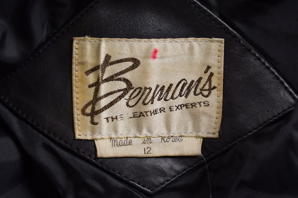 Vintage 1990s Bermans Leather Jacket /