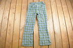 Vintage 1960s Wool Plaid Flared Pants Size 28 x 27.5