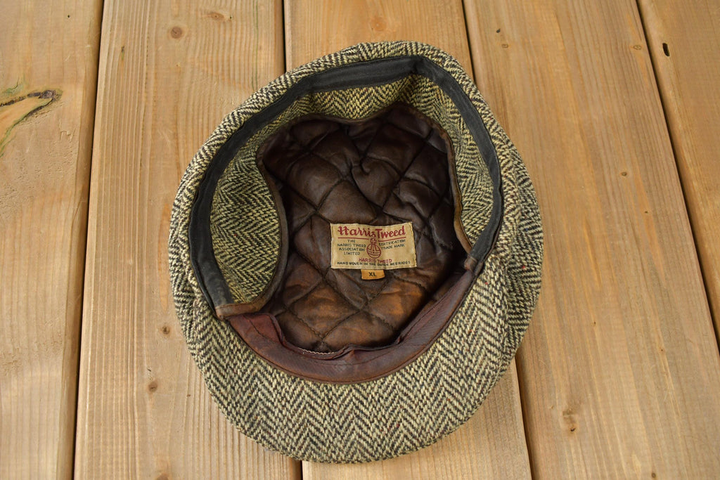 Vintage 1980s Eddier Bauer Harris Tweed Paper Boy Hat Size XL