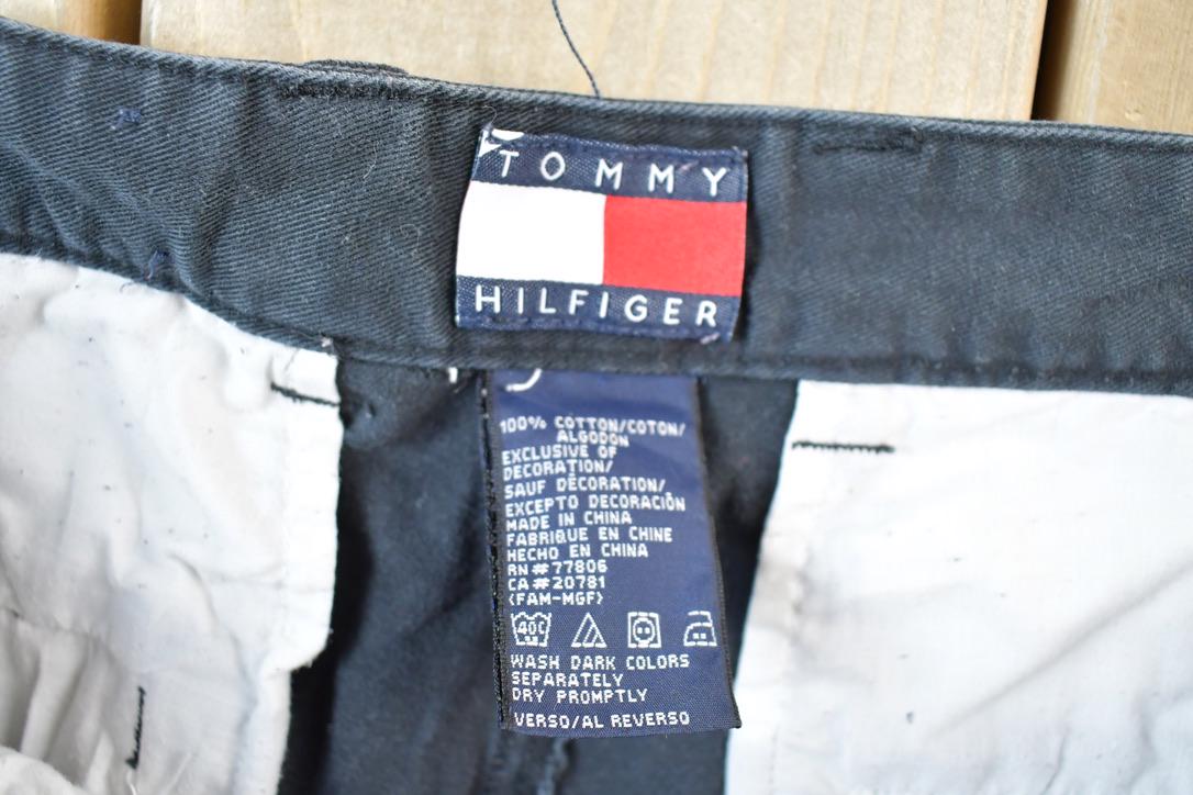 Vintage 1990s Tommy Hilfiger Black Chino Pants Size 34 x 28