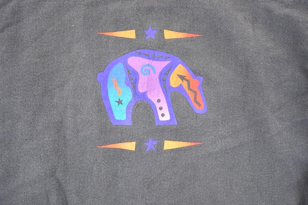 Vintage 1990s Neon Abstract Polar Bear Button Up Shirt Mens M