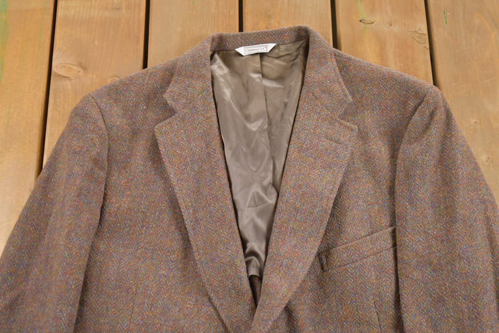 Vintage 1980s Harris Tweed 100% Pure Scottish Wool Blazer Jacket