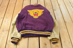 Vintage 1990s DeLong Collegiate Wool Leather Varsity Jacket Men's Large / 90s Wool Coat / Letterman Jacket / Made In USA