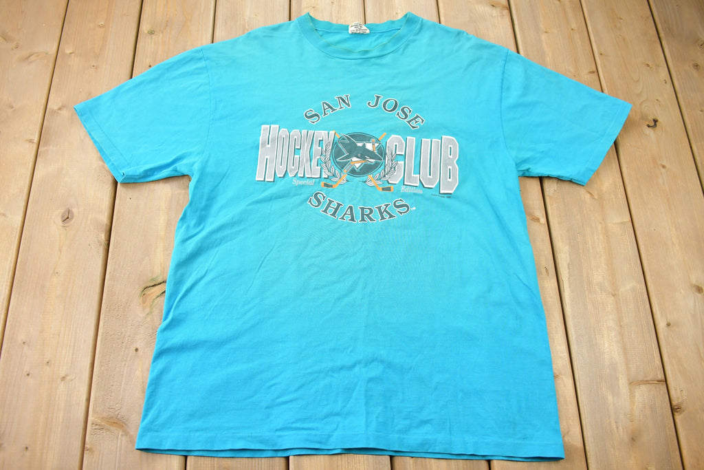 Vintage 1991 San Jose Sharks Hockey Club NHL Graphic T-Shirt