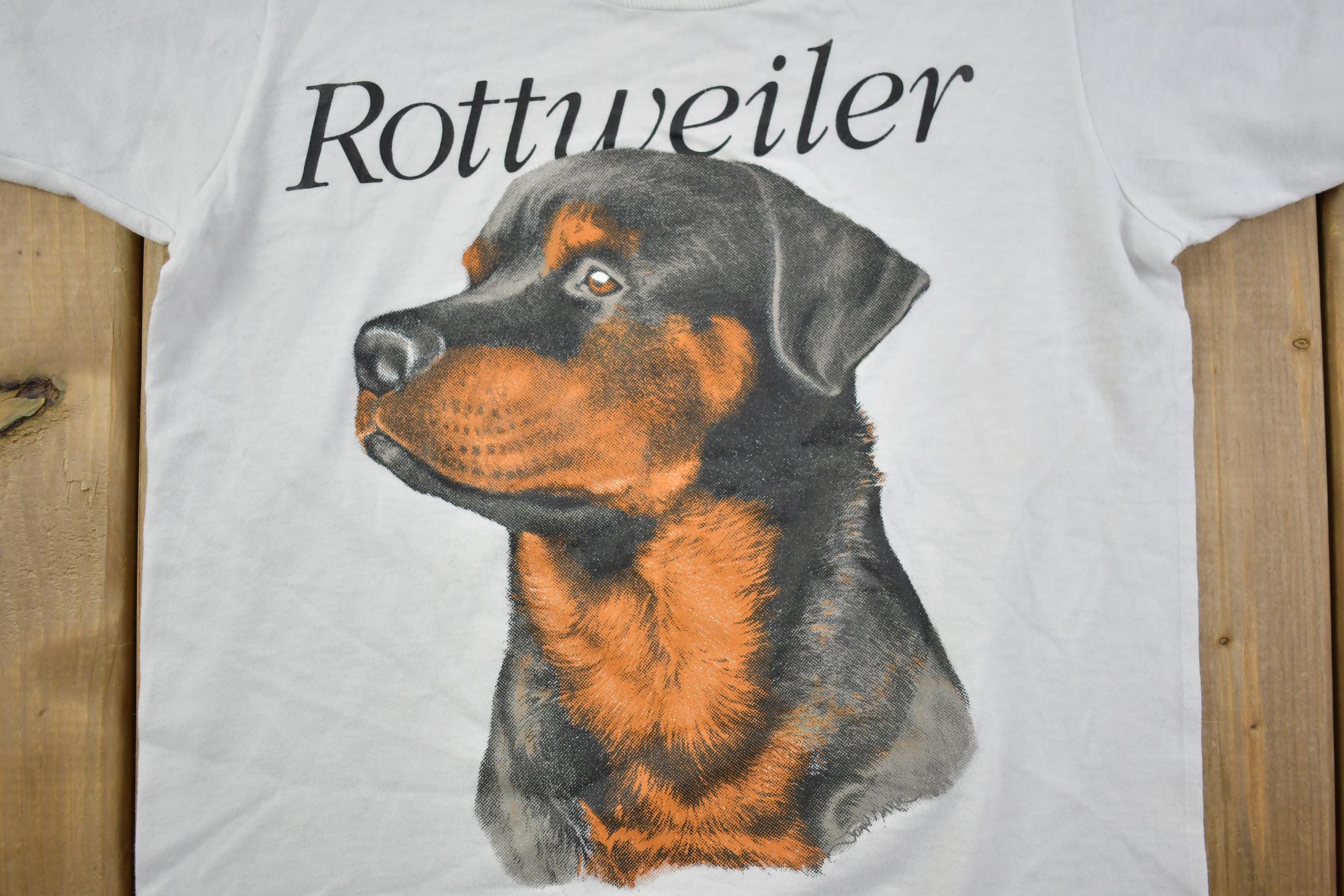 Vintage 1990s Rottweiler Portrait Kids T Shirt