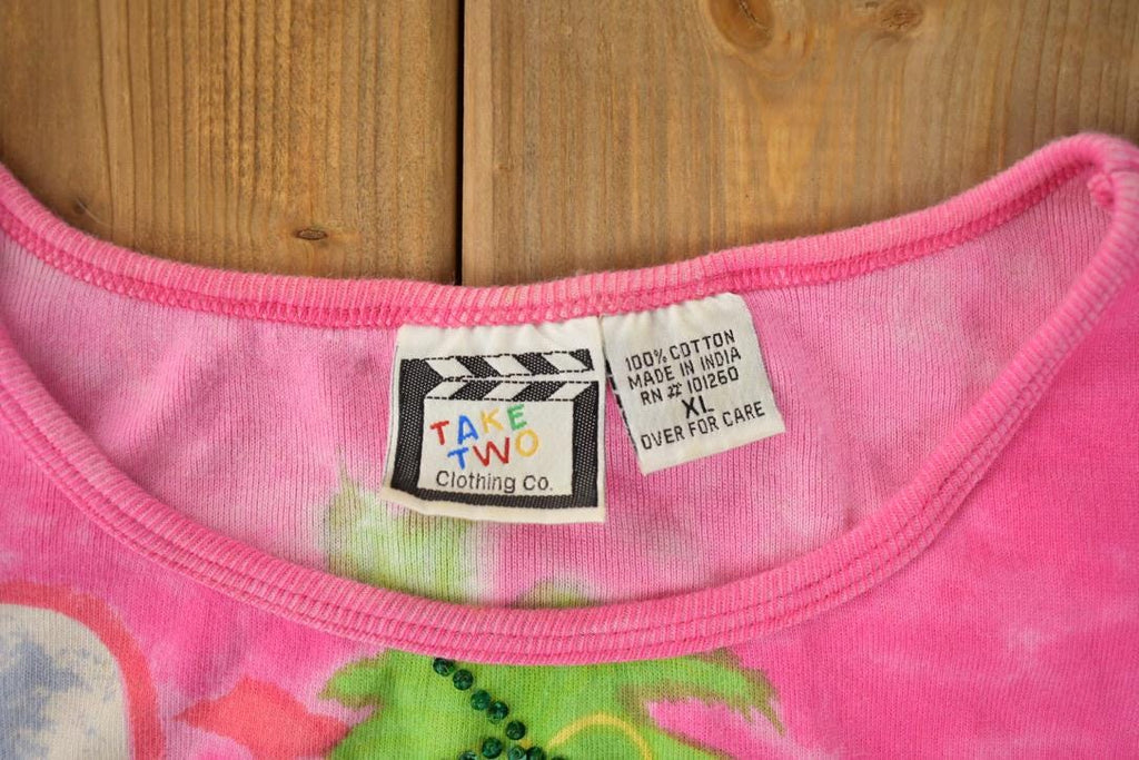 Vintage Y2K Sunset Theme All Over Print Tank Top Shirt Size Women's XL