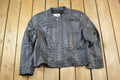Vintage 1990s Guillaume Cross Stitch Leather Bomber Jacket