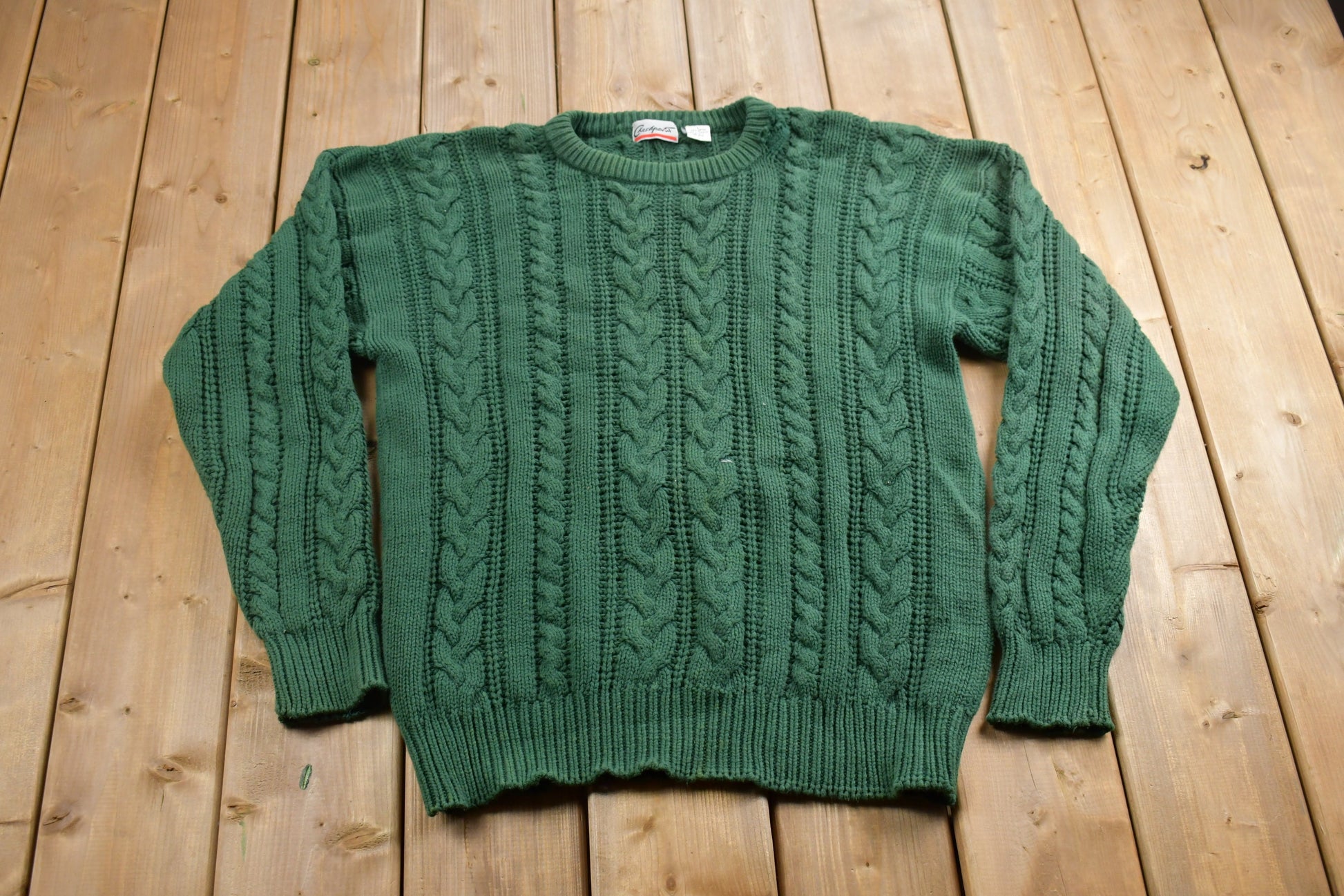 Vintage 1990s Cable Knitted Crewneck Sweater