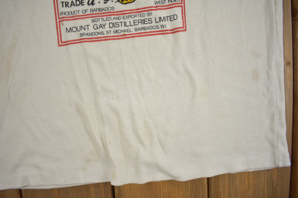 Vintage 1980s Mount Gay Eclipse Barbados Rum Graphic T Shirt
