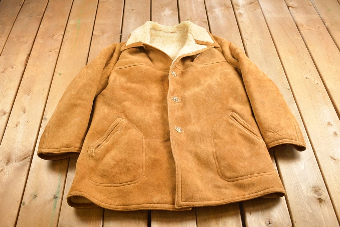 Vintage 1980s Sears The Leather Shearling Jacket