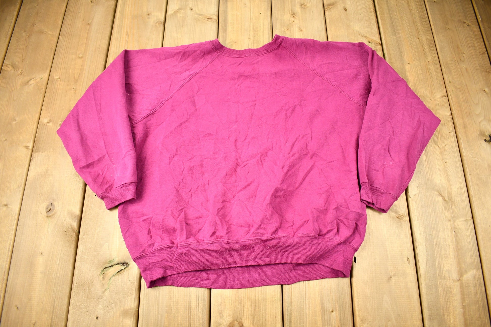 Vintage 1980s Blank Pink Raglan Crewneck Sweatshirt