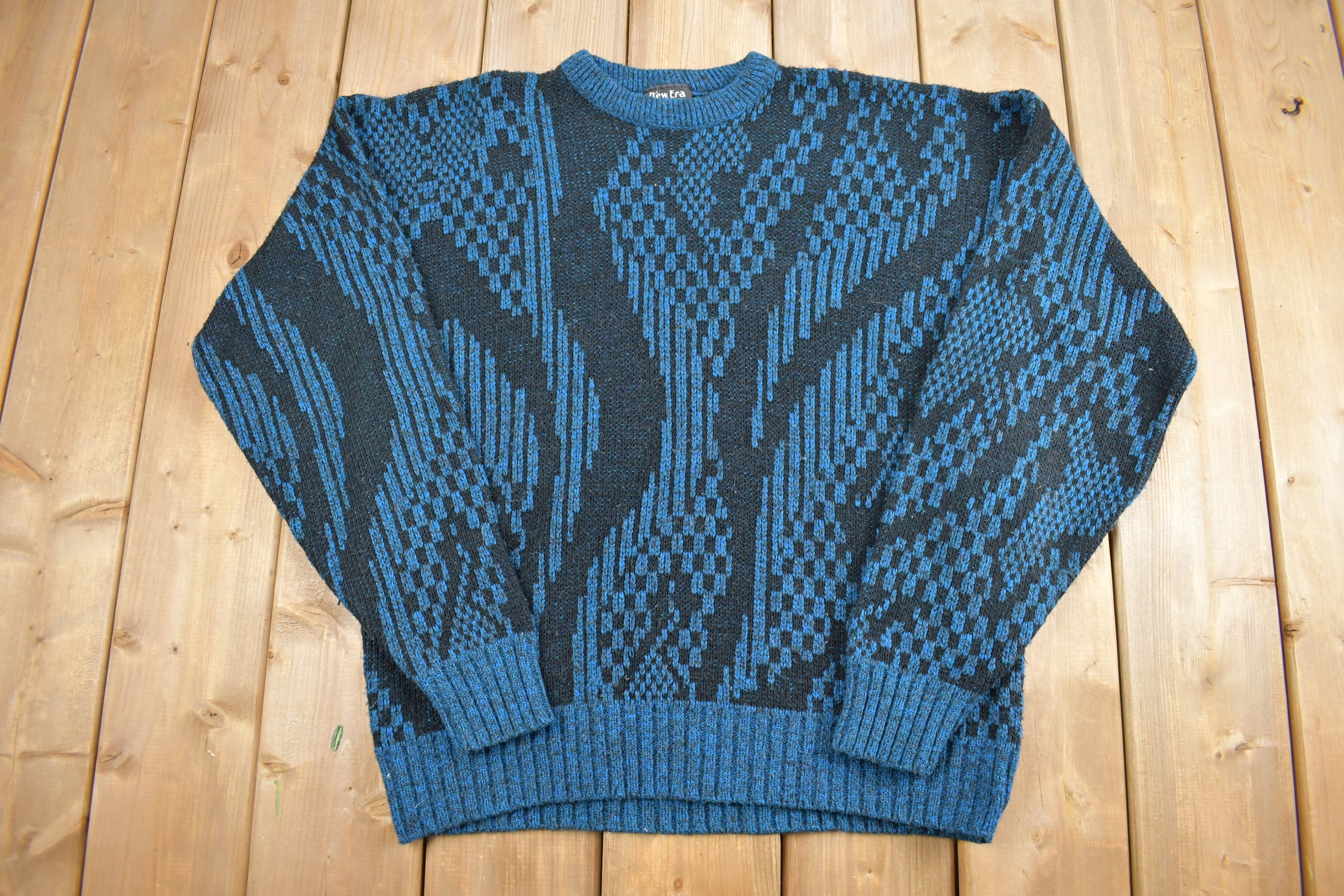Vintage 1980s New Era Knit Crewneck Sweater