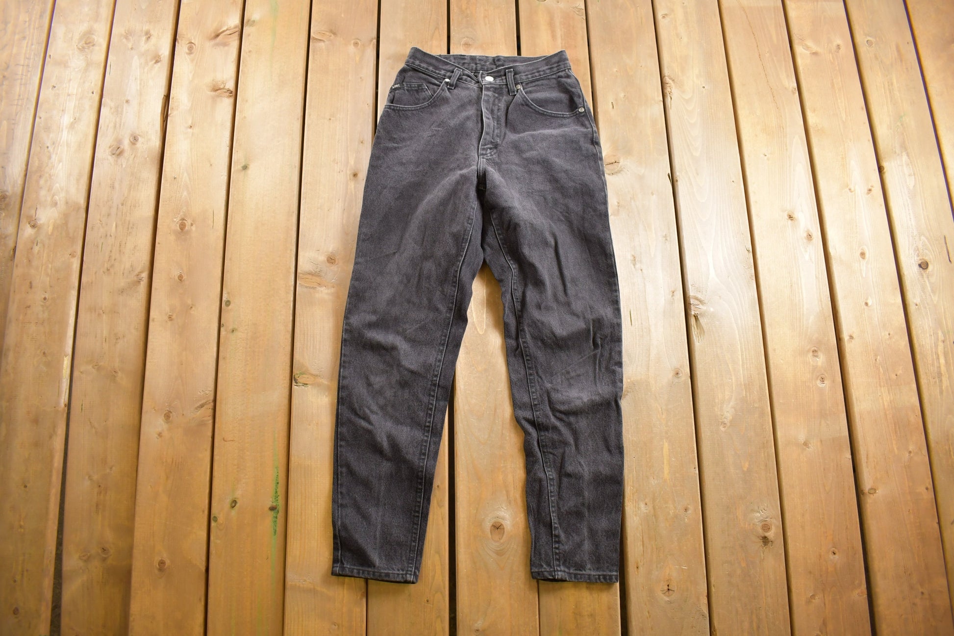 Vintage 1980s LEE Black Jeans Size 25 x 28