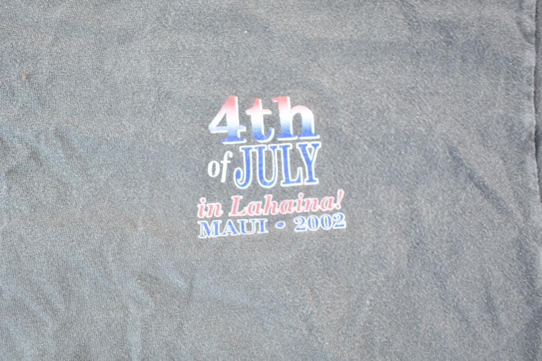 Vintage 2002 4th Of July Maui Sun Faded Souvenir T-Shirt Men's L