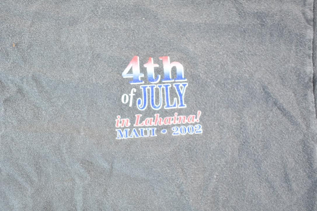 Vintage 2002 4th Of July Maui Sun Faded Souvenir T-Shirt Men's L