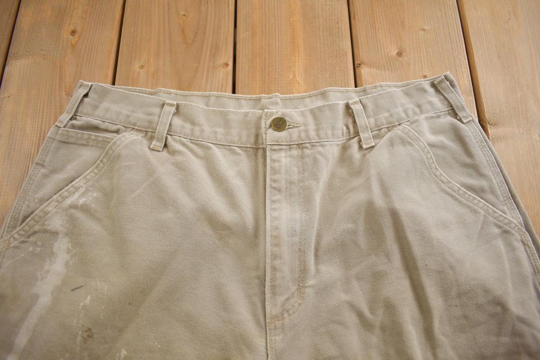 Vintage 1990s Carhartt Distressed Dungaree Fit Work Pants Size 36x30