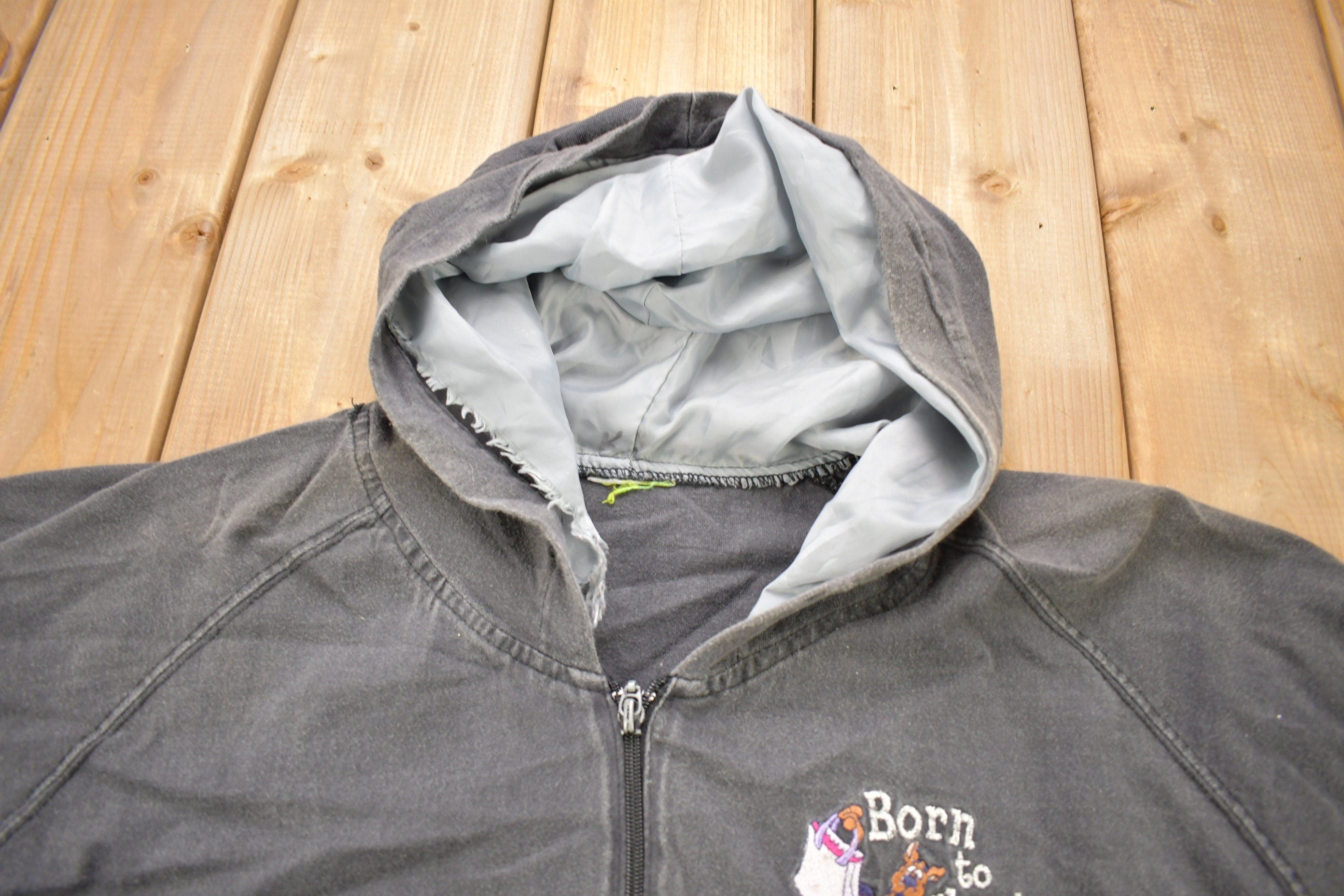 Vintage 1990s Scooby Doo Born To Shop Zip Up Hoodie